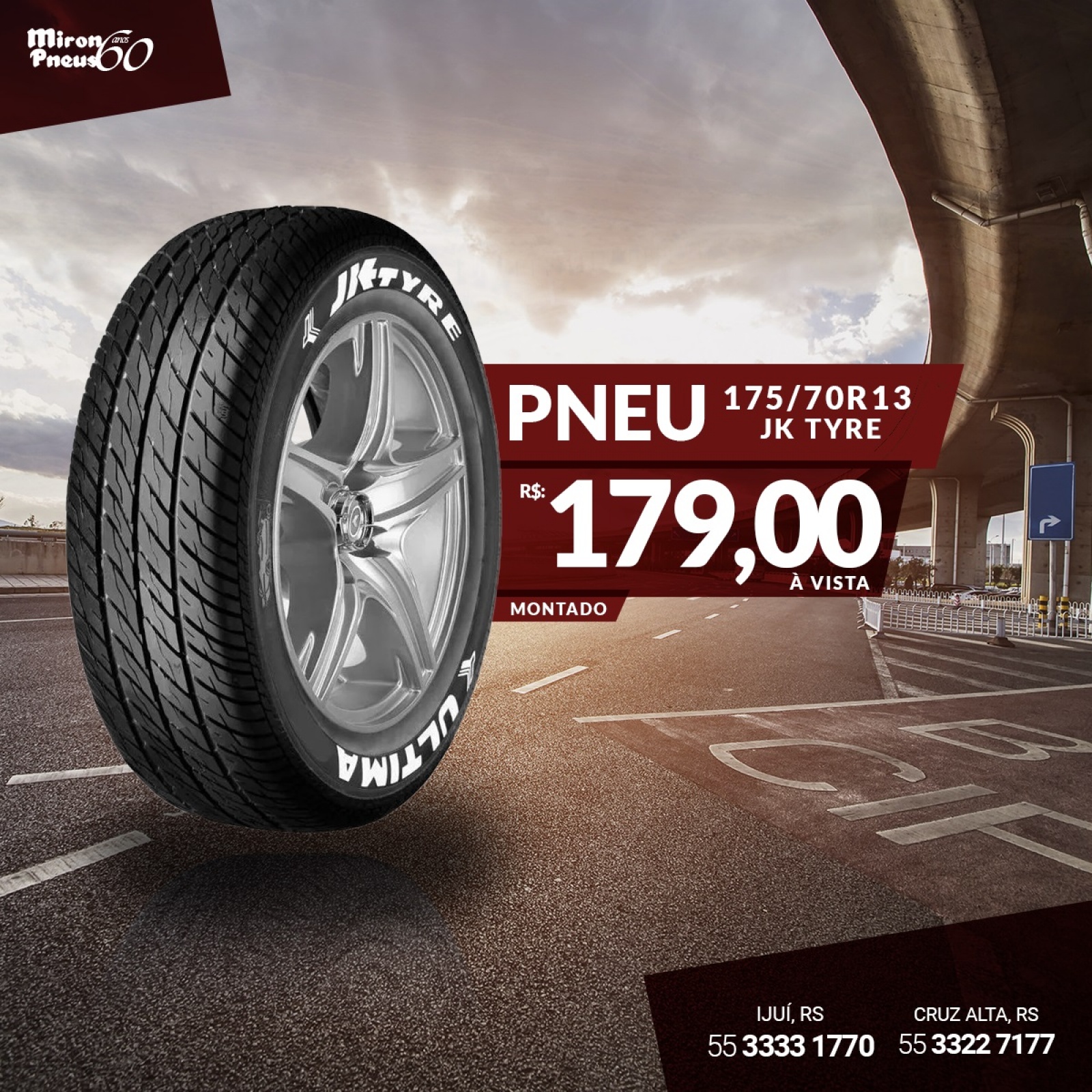 Pneu Novo 175/70 R13 JK Tyre