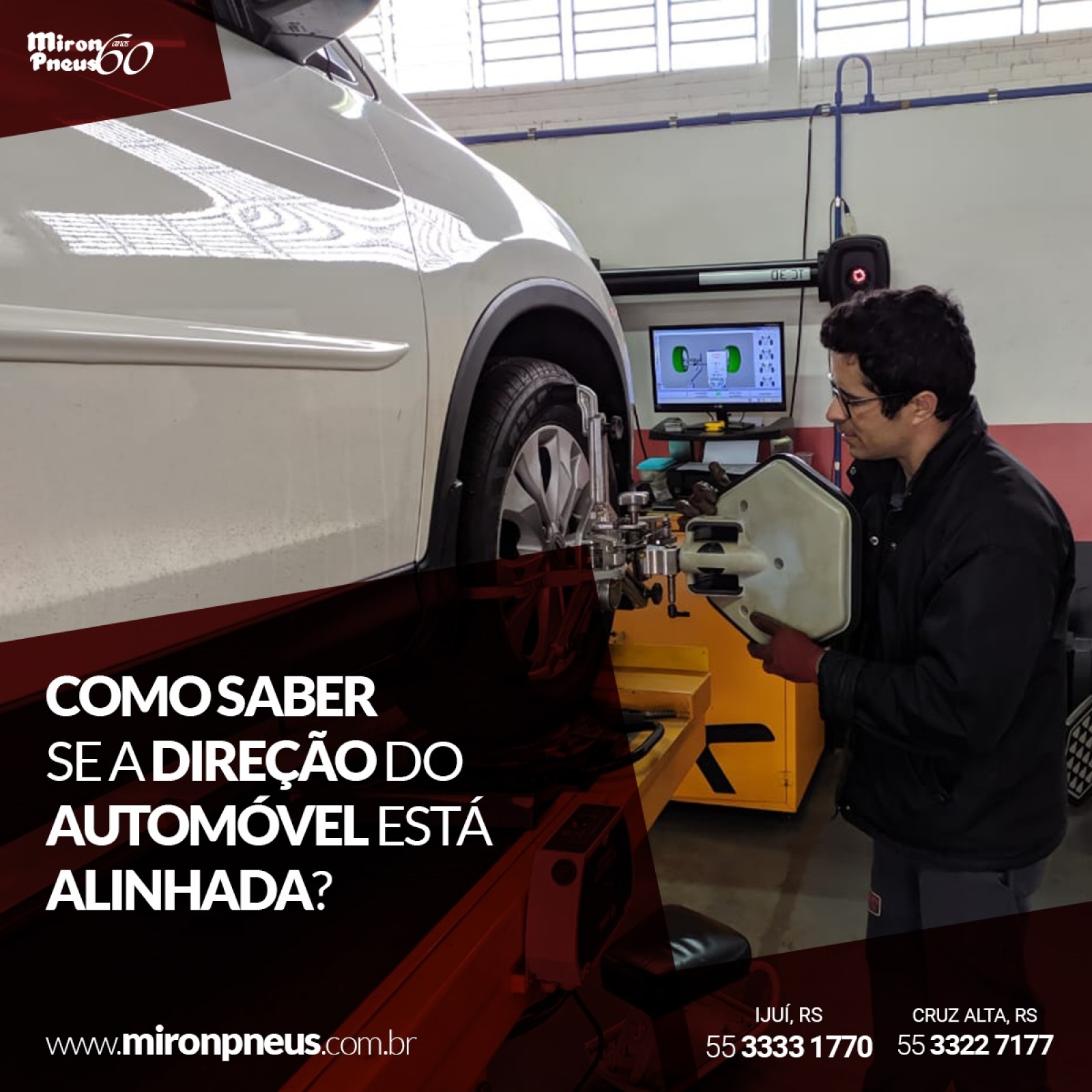 Como saber se a direção do automóvel está alinhada