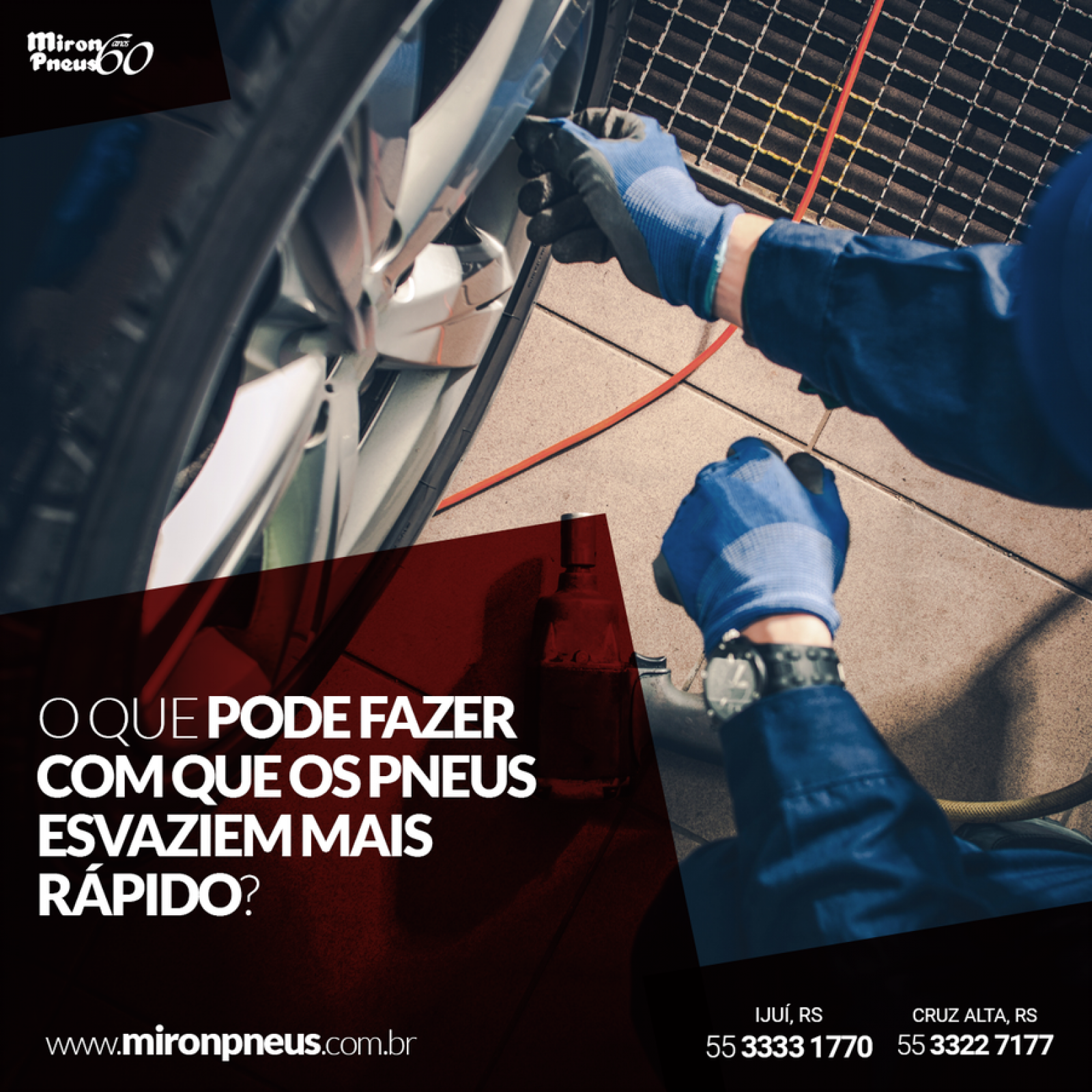 O que pode fazer com que os pneus esvaziem mais rápido? 