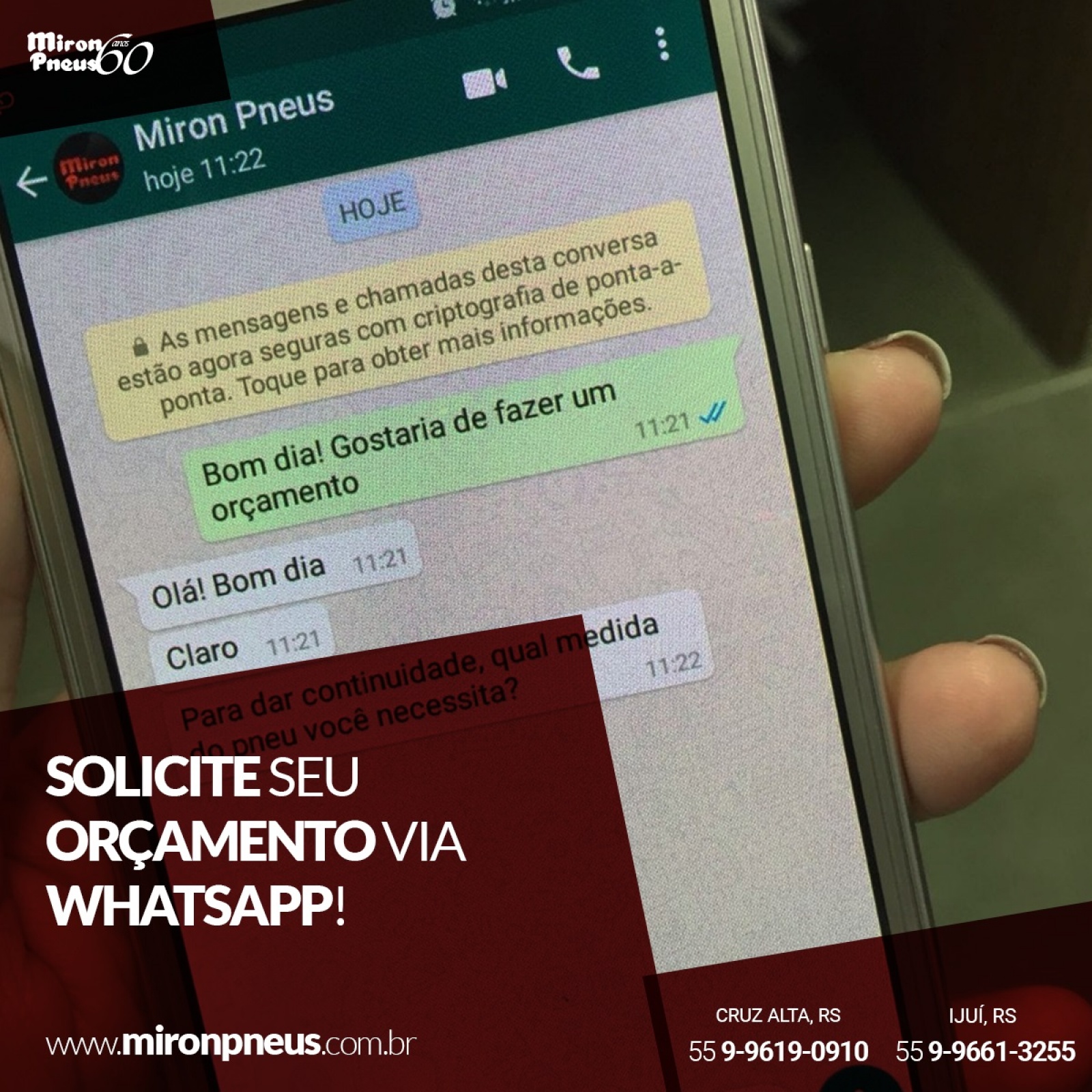 Solicite seu orçamento via Whatsapp