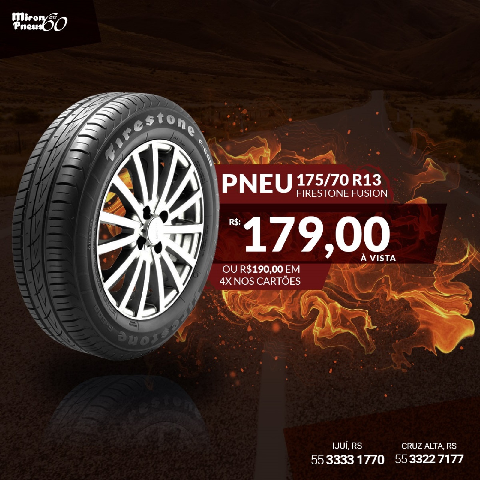 PNEU NOVO 175/70 R13 Firestone Fusion