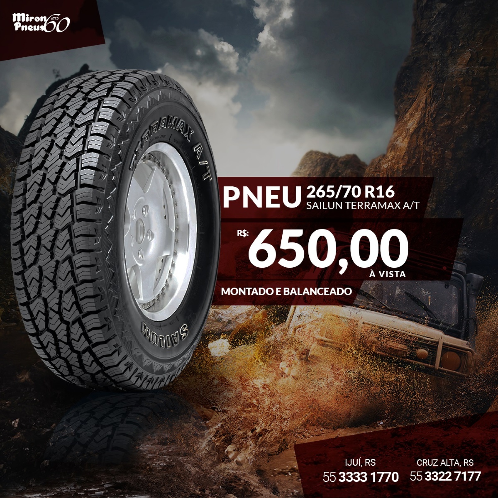 Pneu Novo 265/70 R16 SAILUN TERRAMAX A/T 