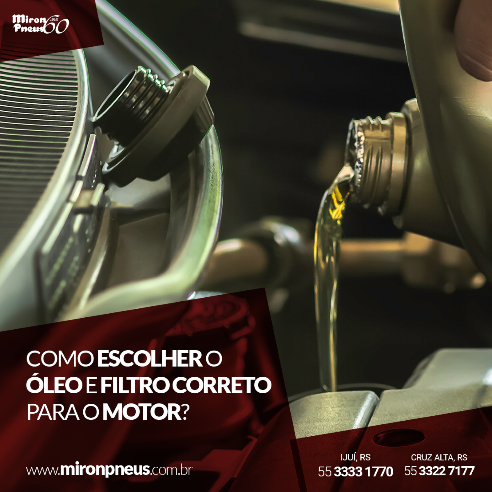 Como escolher o óleo e filtro correto para o motor?