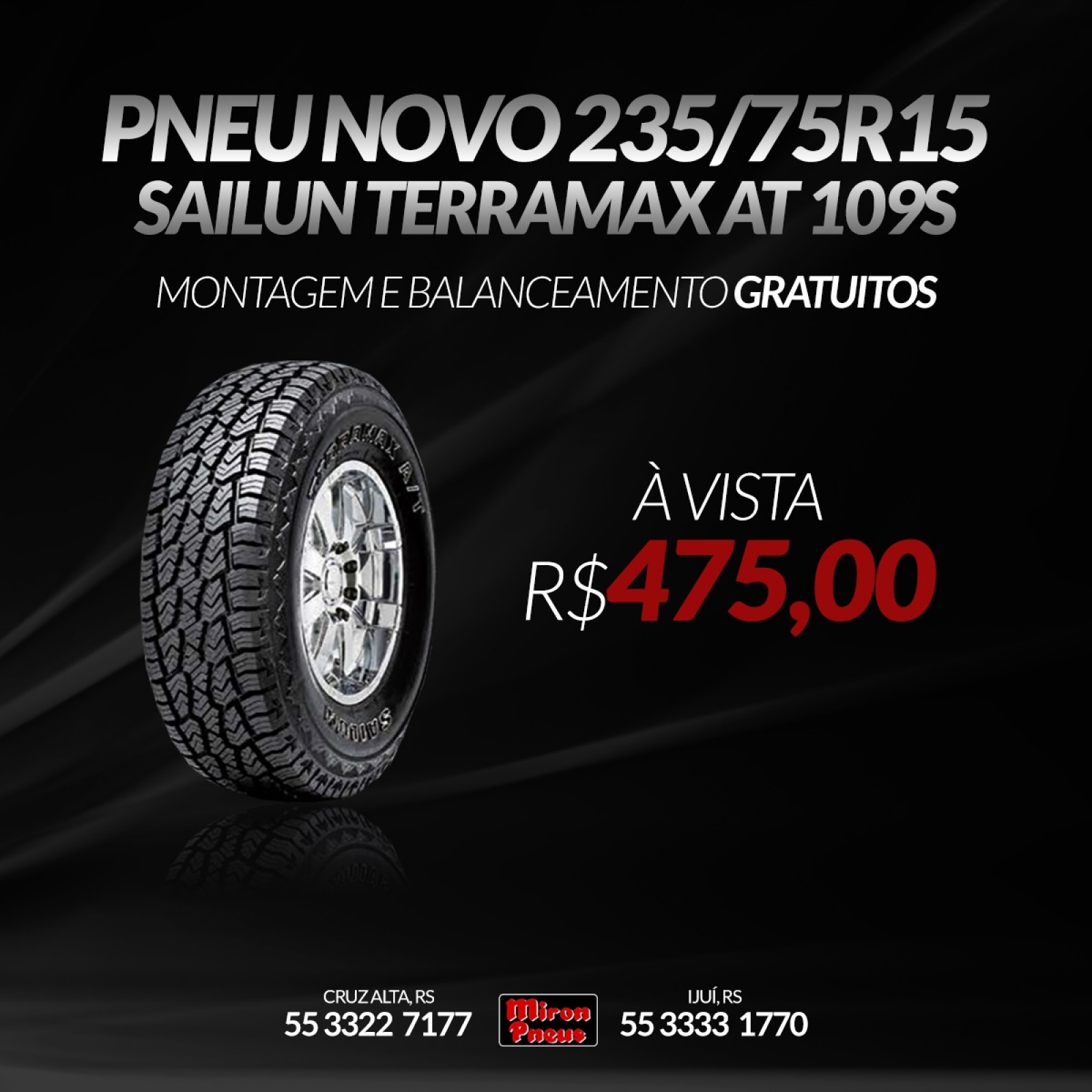 PNEU NOVO 235/75 R15 Sailun Terramax AT109S