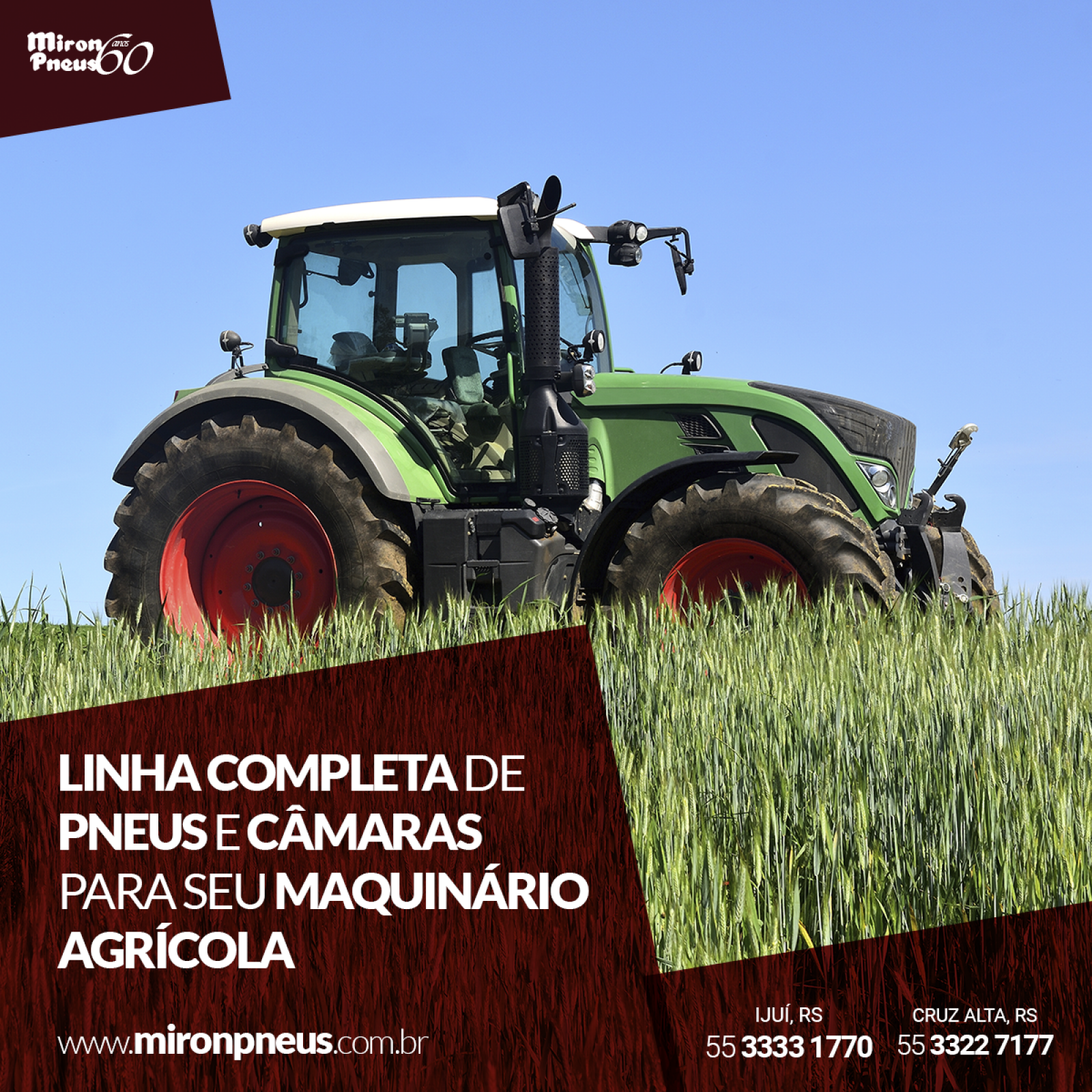 Linha completa de Pneus e Câmaras para seu maquinário agrícola