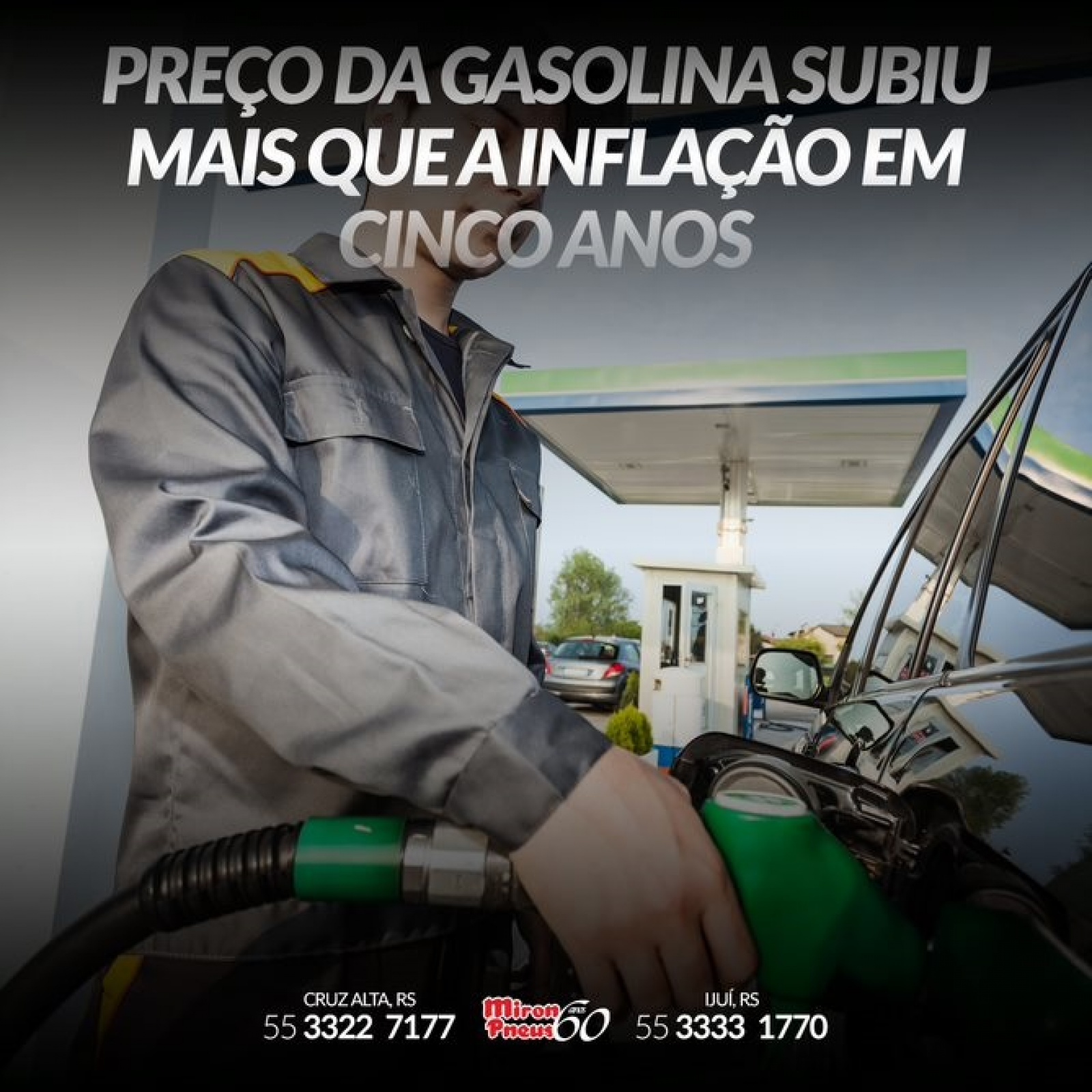 Preço da gasolina subiu mais que a inflação em cinco anos